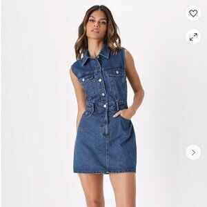Ready to Charm Medium Wash Denim Mini Dress